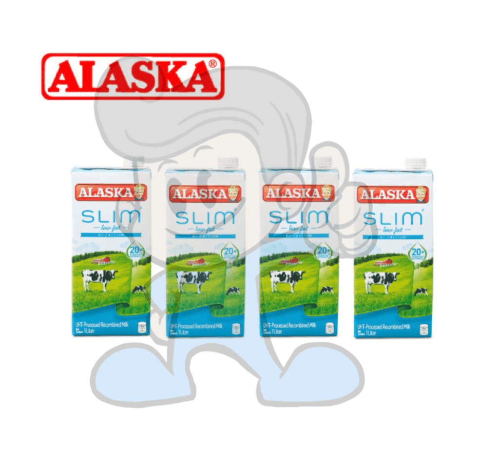 Alaska Slim Low Fat Hi-Calcium Milk (4 X 1L) Groceries