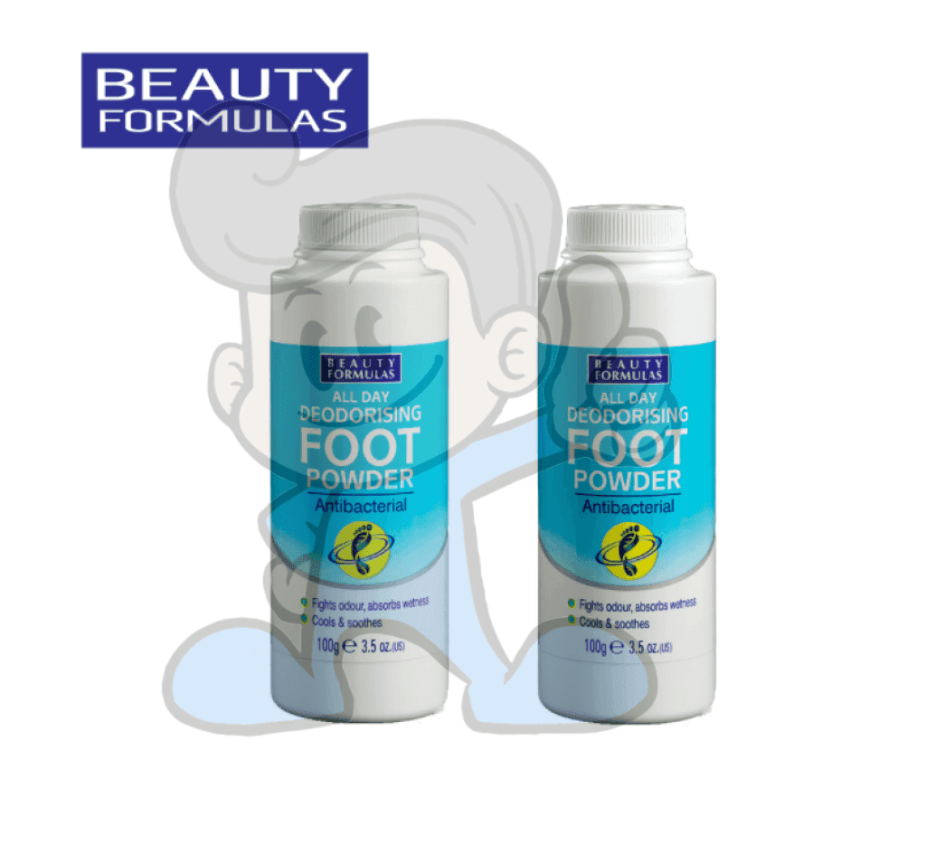 Beauty Formulas Deodorising Foot Powder (2 X 100G)