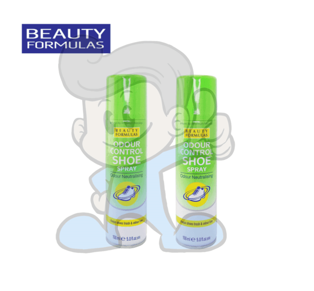 Beauty Formulas Odour Control Shoe Spray (2 X 150Ml) Household Supplies