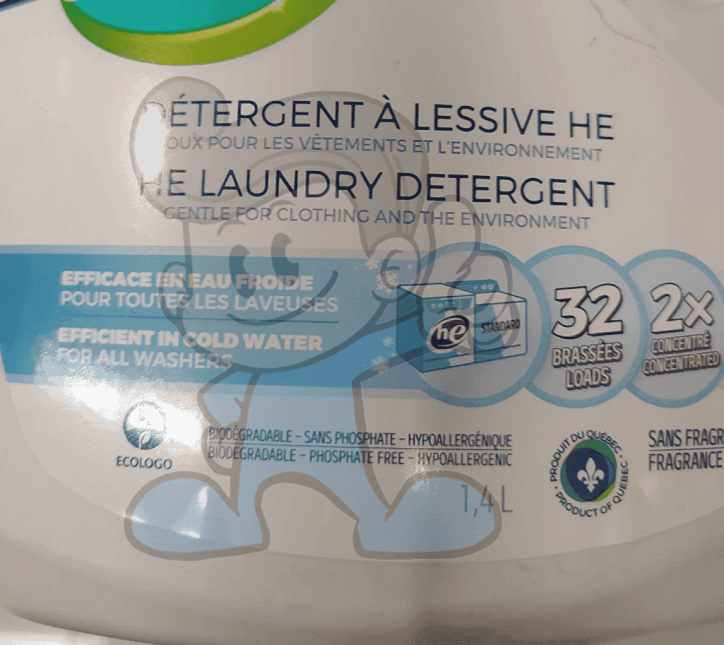 Biovert Laundry Detergent He - Fragrance Free 1.4 L Household Supplies