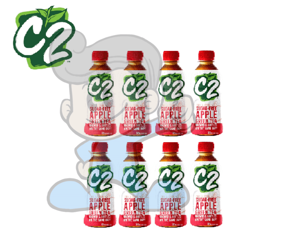 C2 Cool & Clean Sugar Free Apple Green Tea (8 X 355 Ml) Groceries