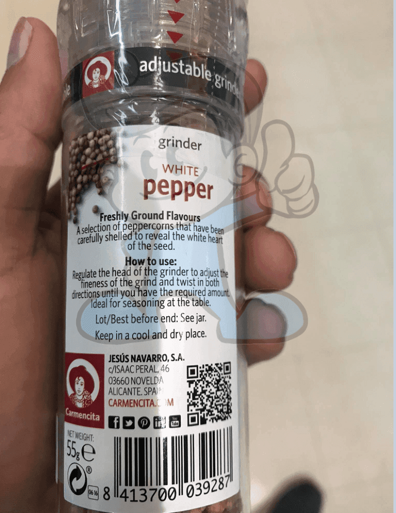 Carmencita White Pepper Grinder (2 X 55G) Groceries