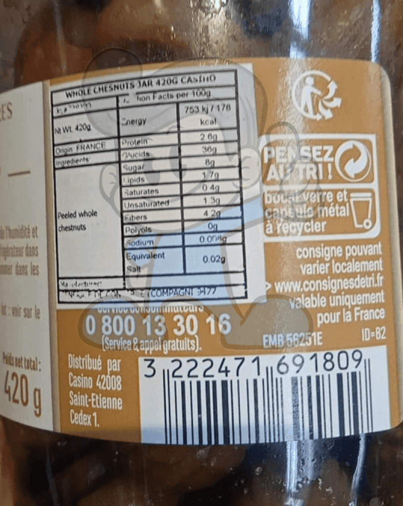 Casino Chestnuts Chataignes Entieres 420G Groceries