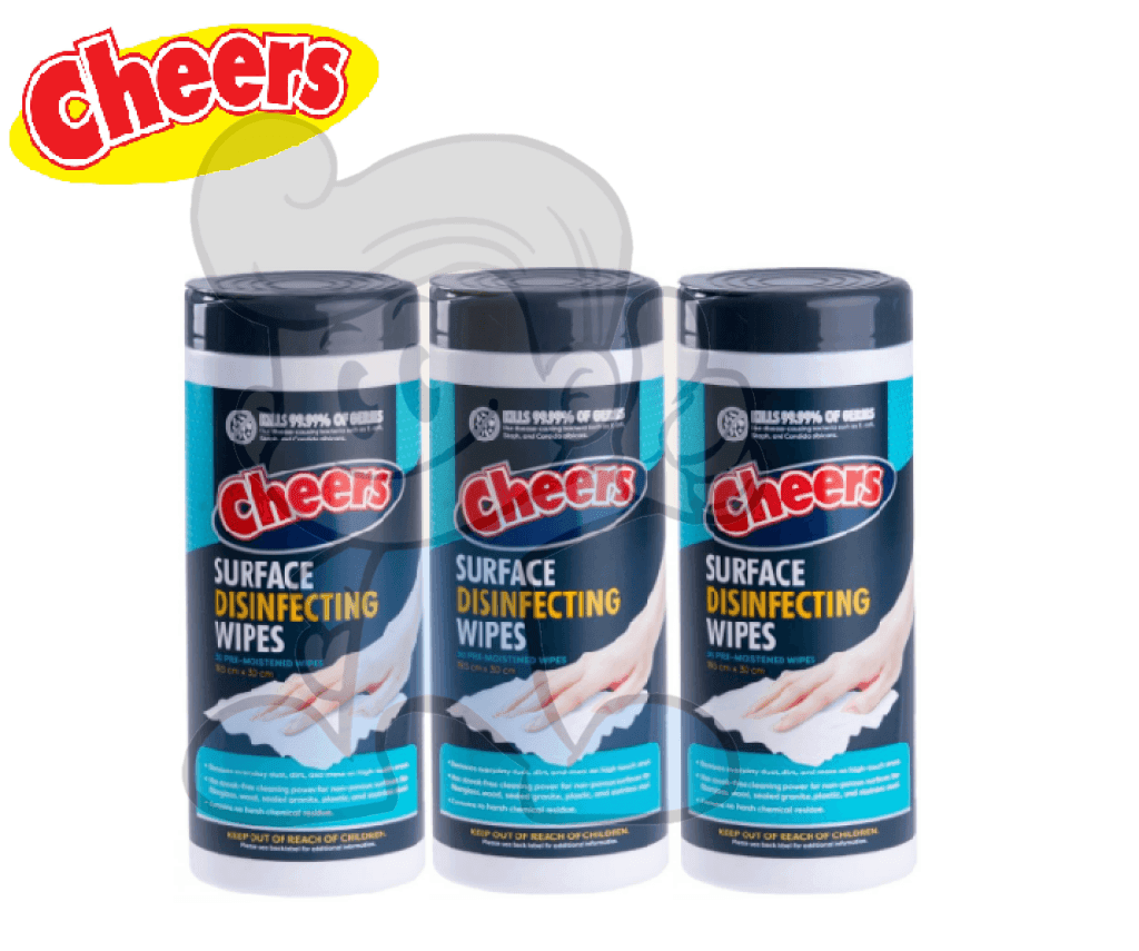 Cheers Surface Disinfecting Wipes (3 X 30S) Household Supplies