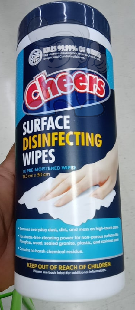 Cheers Surface Disinfecting Wipes (3 X 30S) Household Supplies