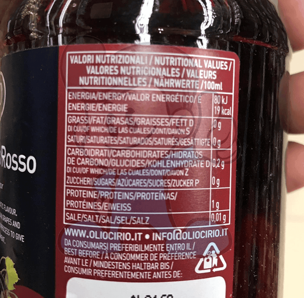 Cirio Aceto Di Vino Rosso Red Wine Vinegar 500Ml Groceries