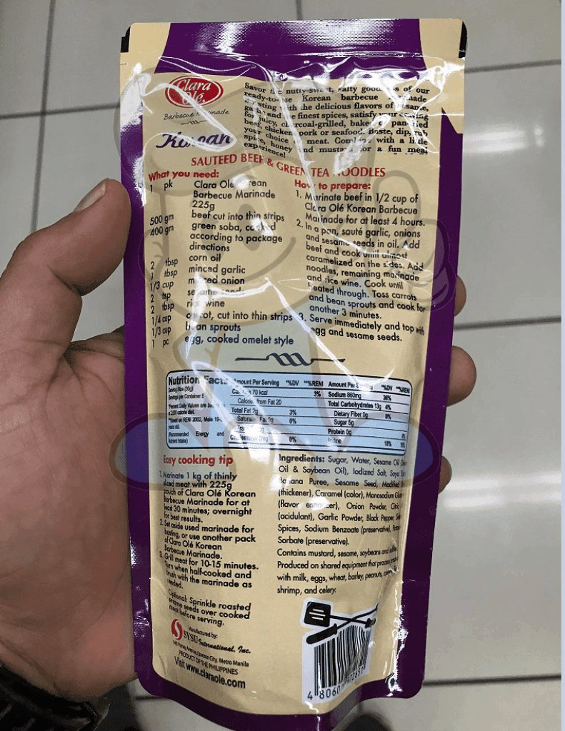 Clara Ole Barbeque Marinade Korean (6 X 225G) Groceries