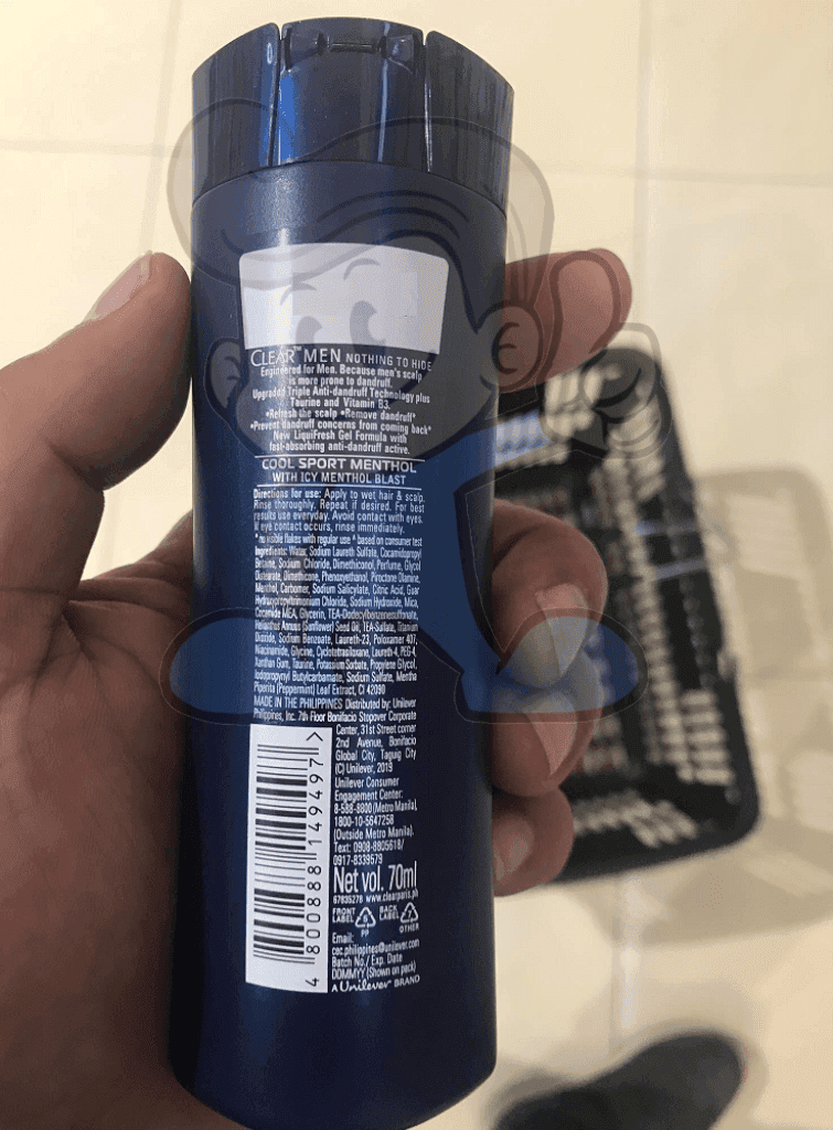 Clear Men Anti Dandruff Shampoo Cool Sport Menthol (3 X 70Ml) Beauty