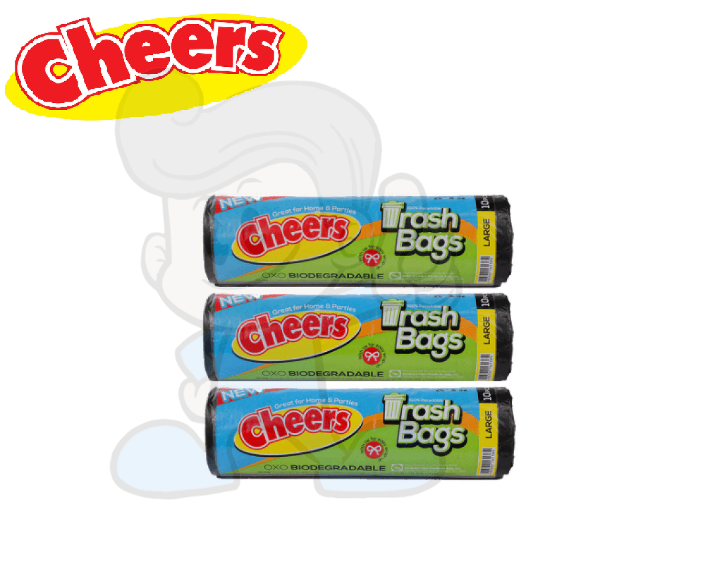 Cheers Oxo Biodegradable Black Trash Bags Large (3 x 10's)