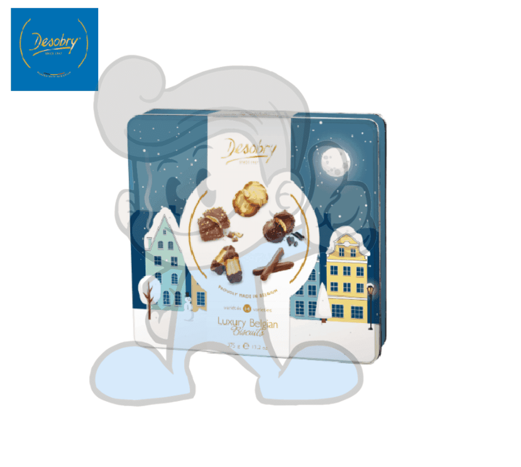 Desobry Winter Scene Luxury Belgian Biscuits 375G Groceries