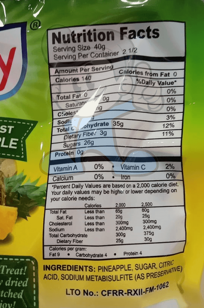Dolly Philippines Finest Dried Pineapple (2 X 100 G) Groceries