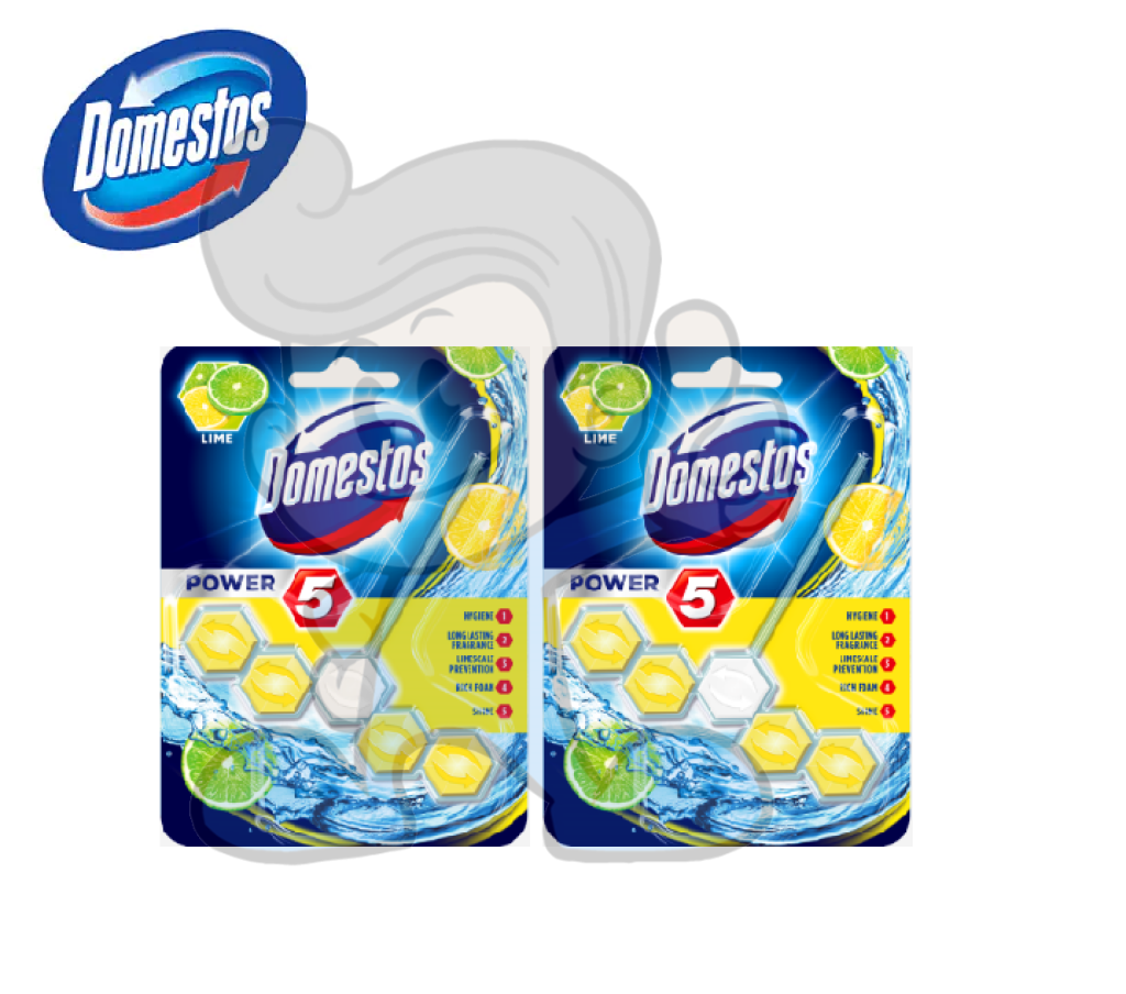 Domestos Rim Block Lime (2 X 55 G) Household Supplies