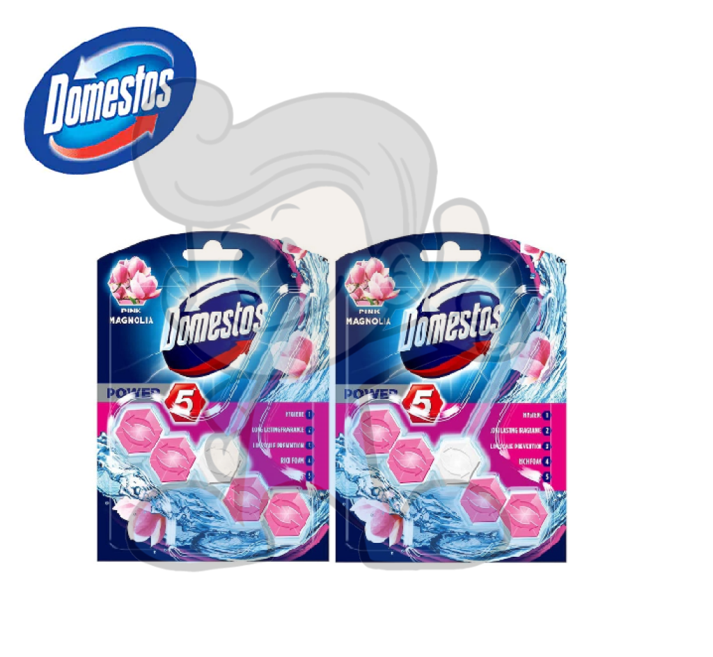 Domestos Rim Block Pink Magnolia (2 X 55 G) Household Supplies