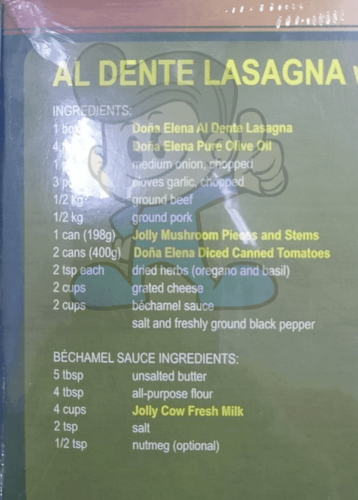 Dona Elena Al Dente Lasagna (2 X 500 G) Groceries