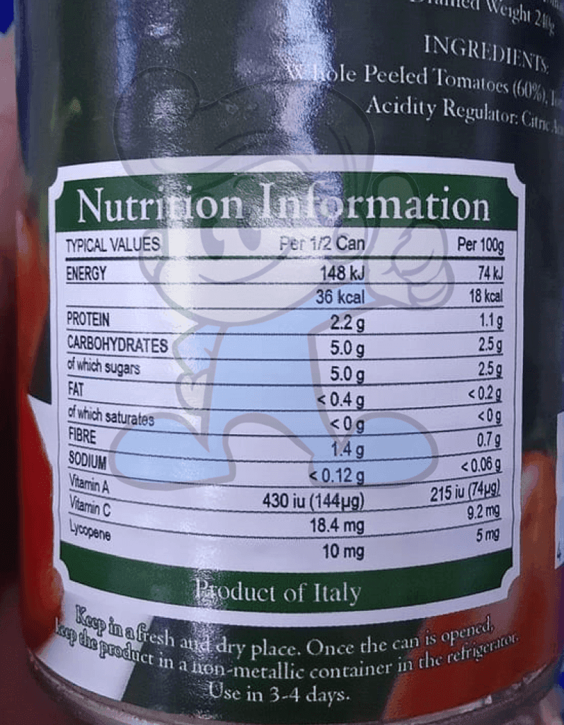 Dona Elena Whole Peeled Tomatoes (4 X 400 G) Groceries