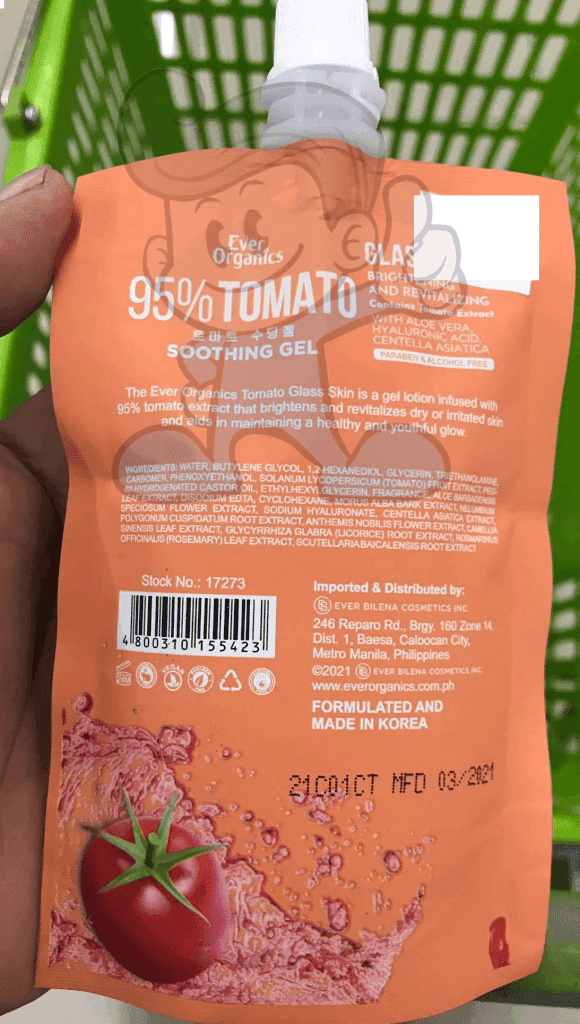 Ever Organics 95% Tomato Soothing Gel (2 X 100 Ml) Beauty
