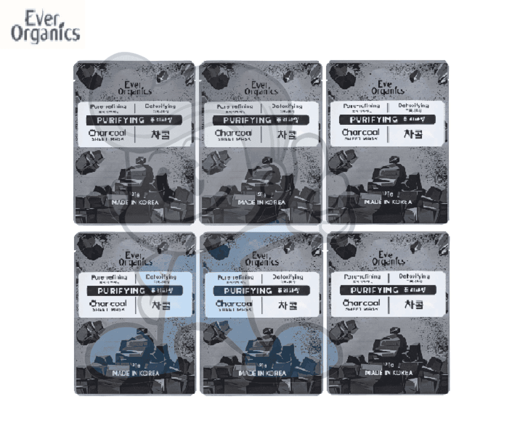 Ever Organics Purifying Charcoal Sheet Mask (6 X 21 G) Beauty