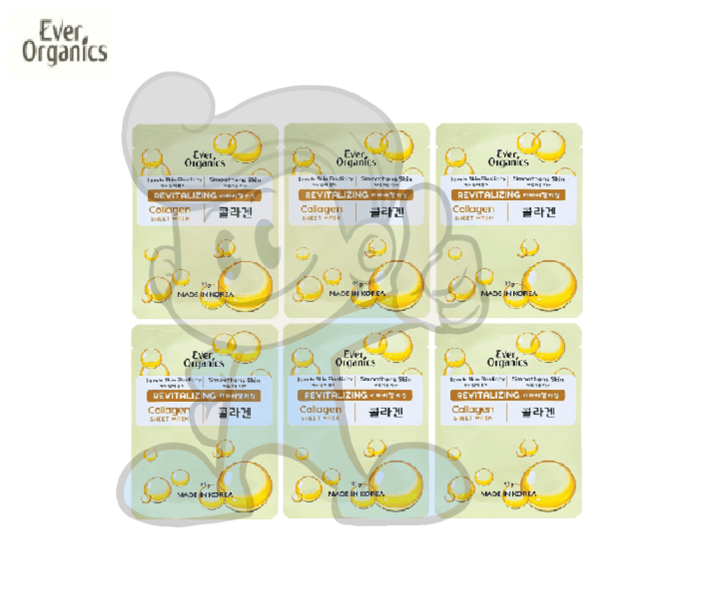 Ever Organics Revitalizing Collagen Sheet Mask (6 X 21 G) Beauty