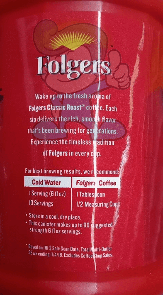 Folgers Classic Roast Medium Ground Coffee 320G Groceries