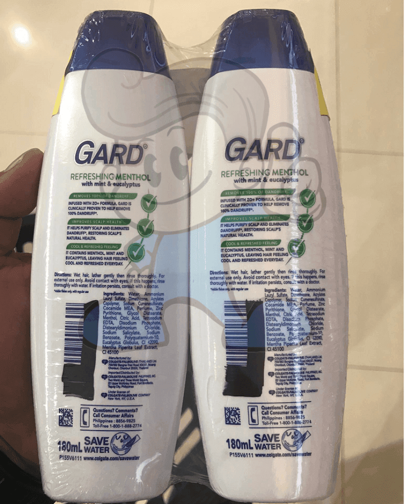 Gard Anti-Dandruff Refreshing Menthol Shampoo (2 X 180Ml) Beauty