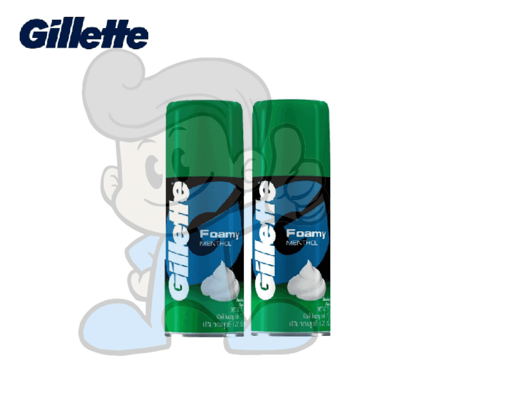 Gillette Foamy Menthol Shaving Foam (2 X 175 G) Beauty