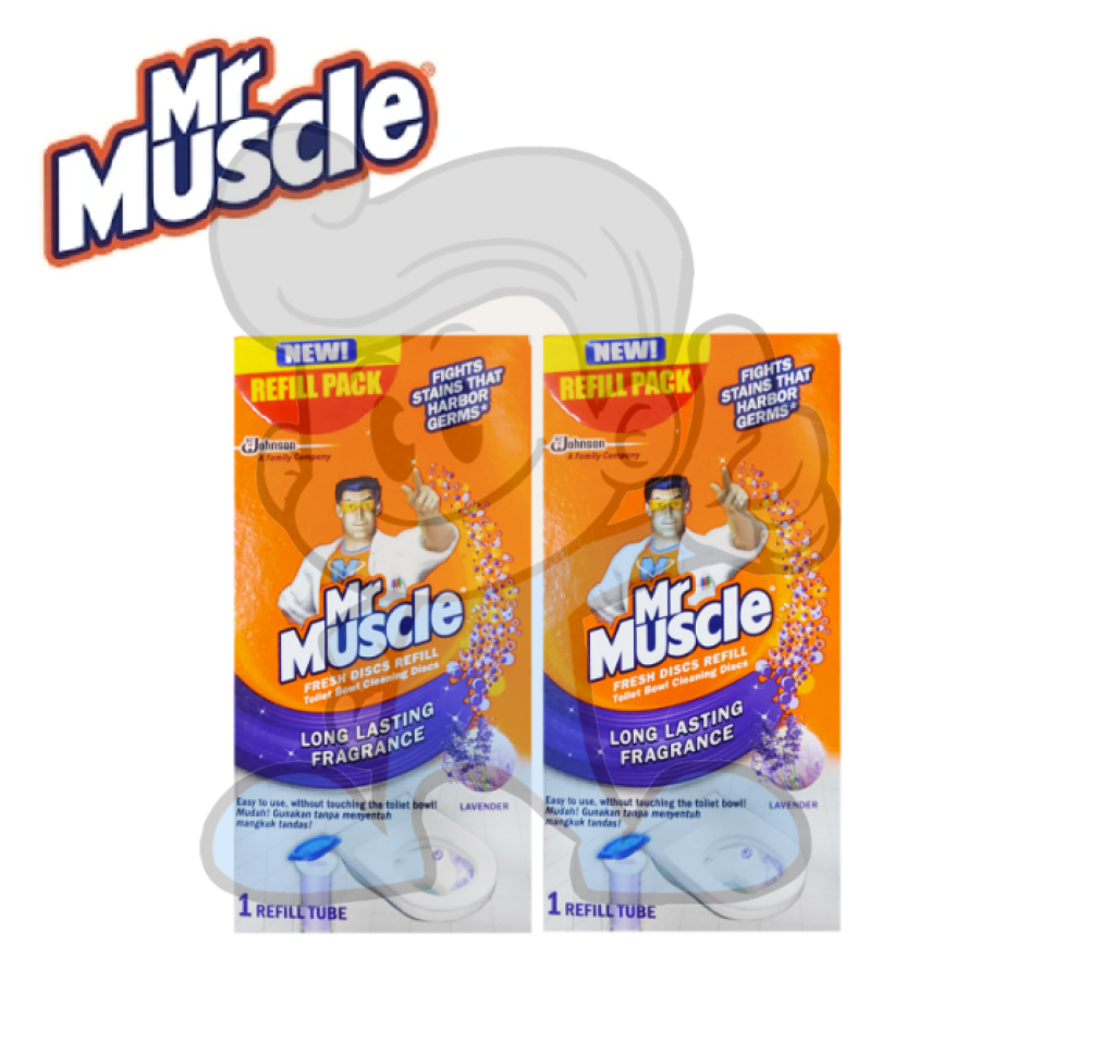 Mr. Muscle Fresh Discs Refill Toilet Bowl Cleaning Lavender (2 X 1 Tube) Household Supplies
