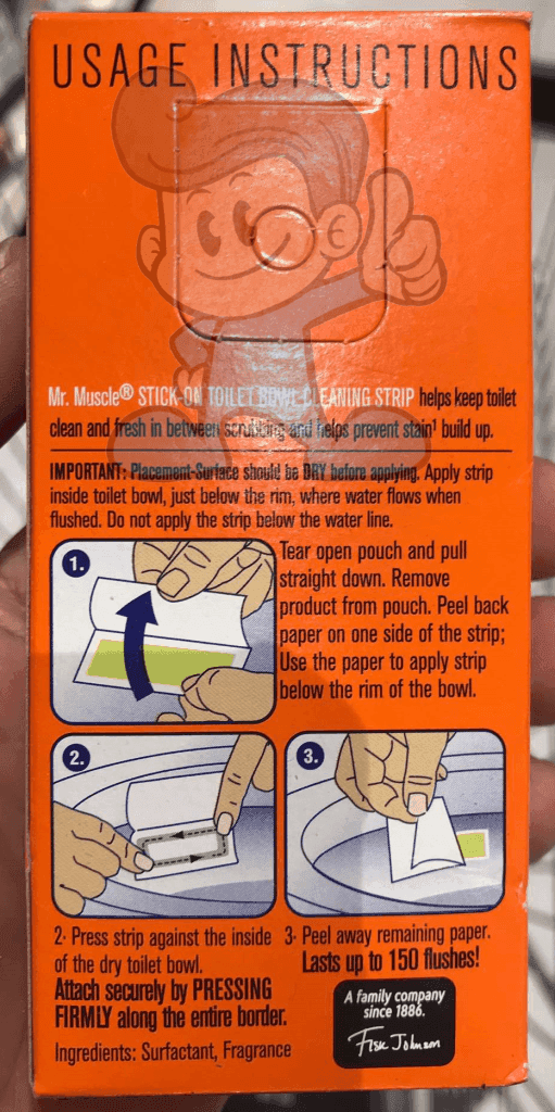 Mr. Muscle Stick On Toilet Bowl Cleaning Strip Pine (3 X 30 G) Household Supplies