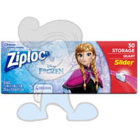 Scj Ziploc 30 Storage Quart Slider Bags With 4 Frozen Designs Kitchen & Dining