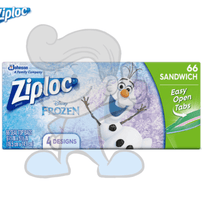 Scj Ziploc Seal Top Bags 66 Sandwich With 4 Frozen Designs Kitchen & Dining