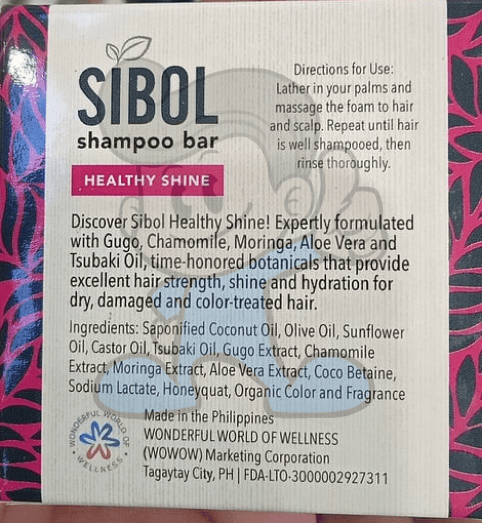 Sibol All Natural Healthy Shine Shampoo Bar 75G Beauty