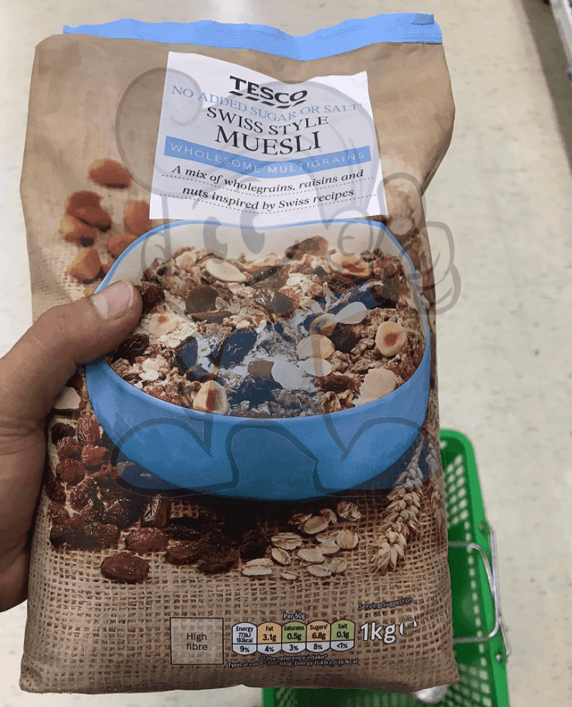 Tesco No Added Sugar Swiss Style Muesli 1Kg Groceries