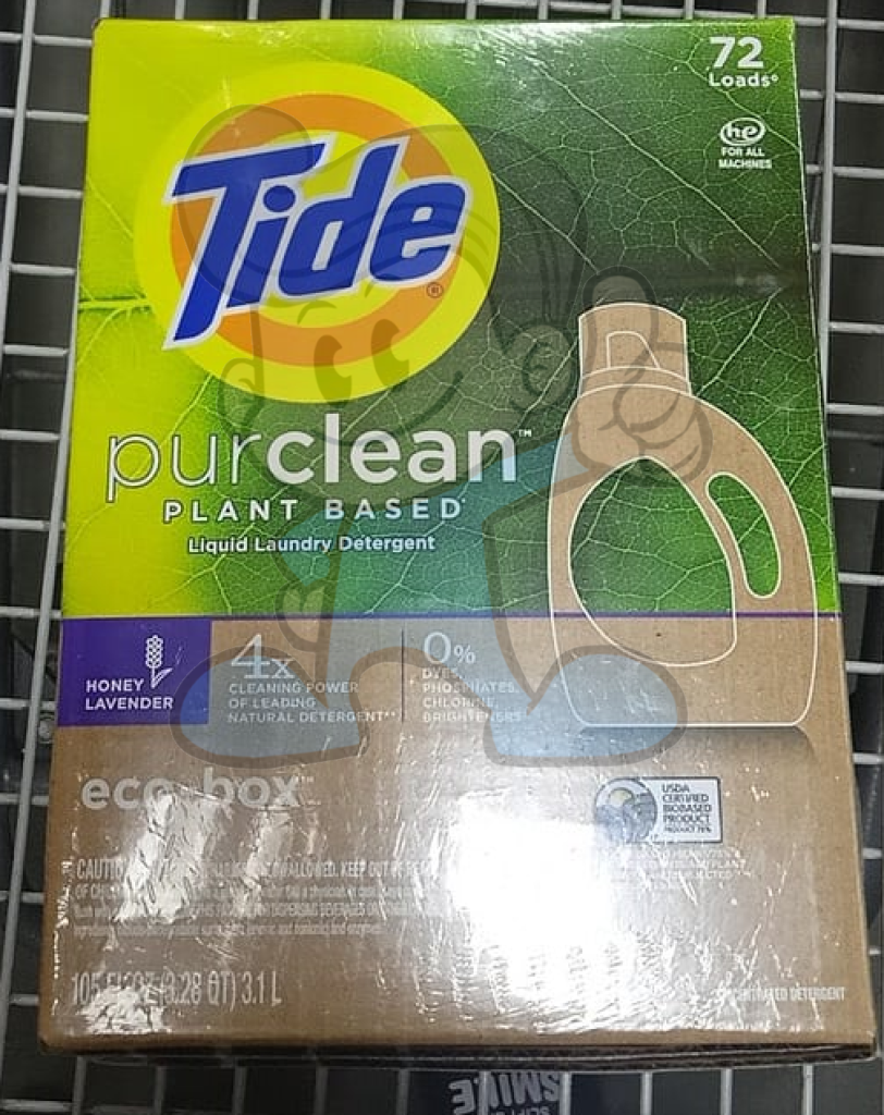 Tide Purclean Plant Based Liquid Laundry Detergent Honey Lavender Scent Eco Box 3.1L Household