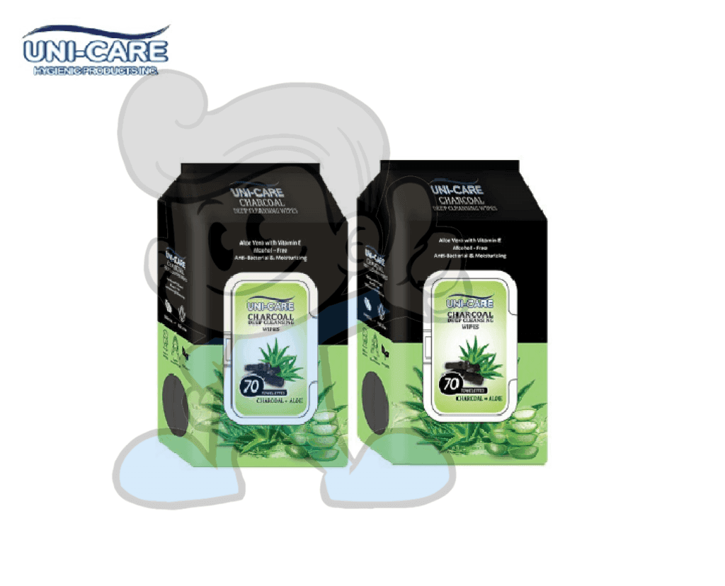Uni Care Charcoal Deep Cleansing Wipes (2 X 70S) Mother & Baby