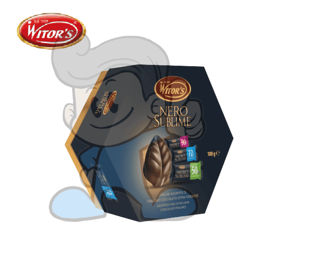 Witor's Nero Sublime Assorted Fine Extra Dark Chocolate Pralines 100G Groceries
