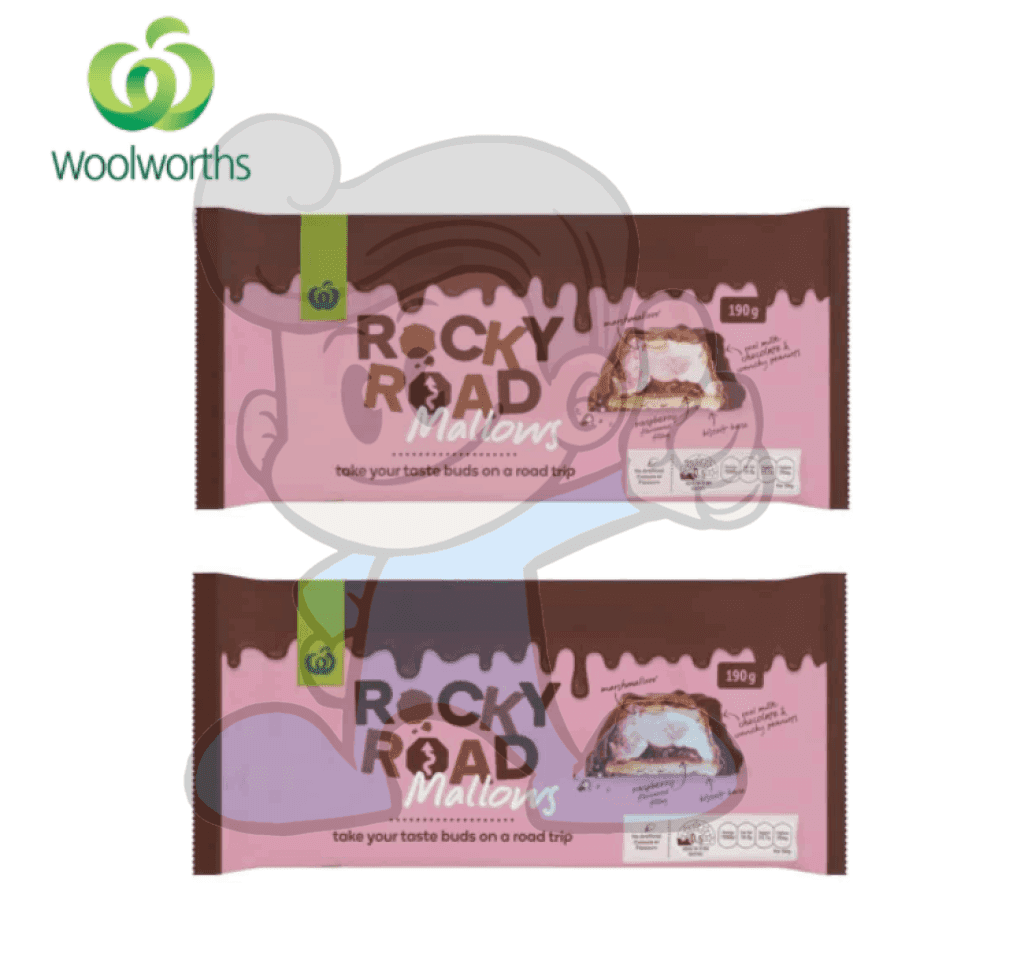 Woolworths Rocky Road Mallows Biscuits (2 X 190G) Groceries